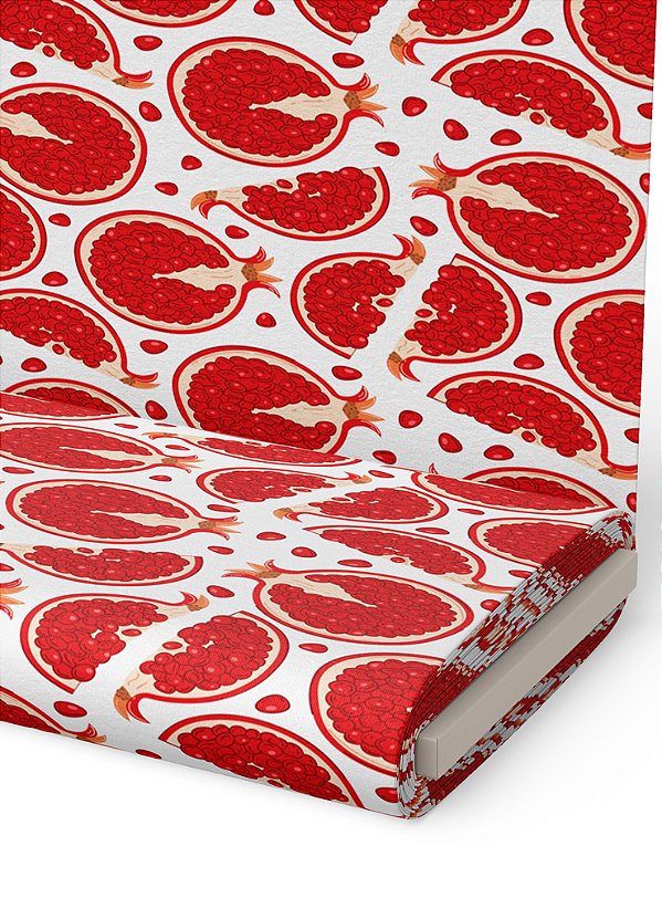 Tecido Veludo Suede Estampa Digital Romã 1,40m de Largura