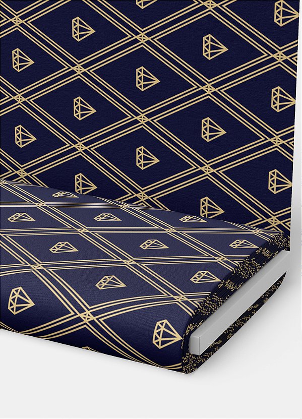 Tecido Veludo Suede Estampa Digital Arabesco Diamente Dourado 1,40m de Largura