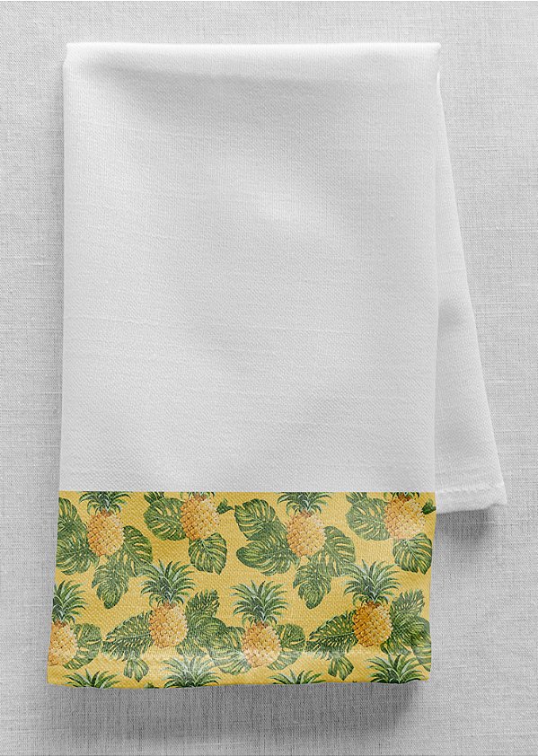 Tecido Veludo Suede Estampa Digital Abacaxi 1,40m de Largura