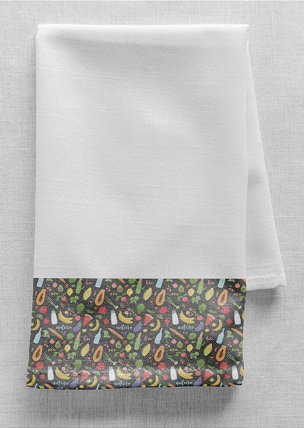 Tecido Veludo Suede Estampa Digital Frutas e Legumes 1,40m de Largura