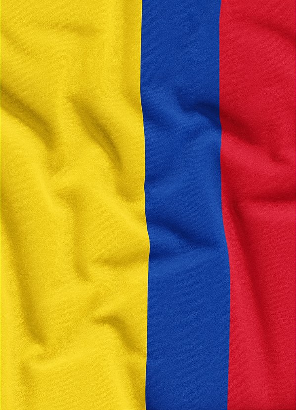 Tecido Veludo Suede Estampa Digital Bandeira da Colômbia 1,40m de Largura