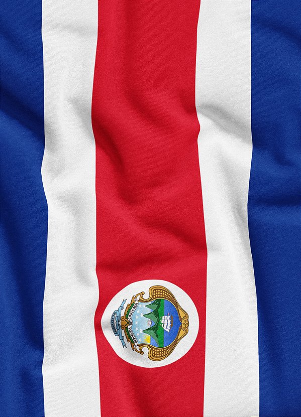 Tecido Veludo Suede Estampa Digital Bandeira da Costa Rica 1,40m de Largura