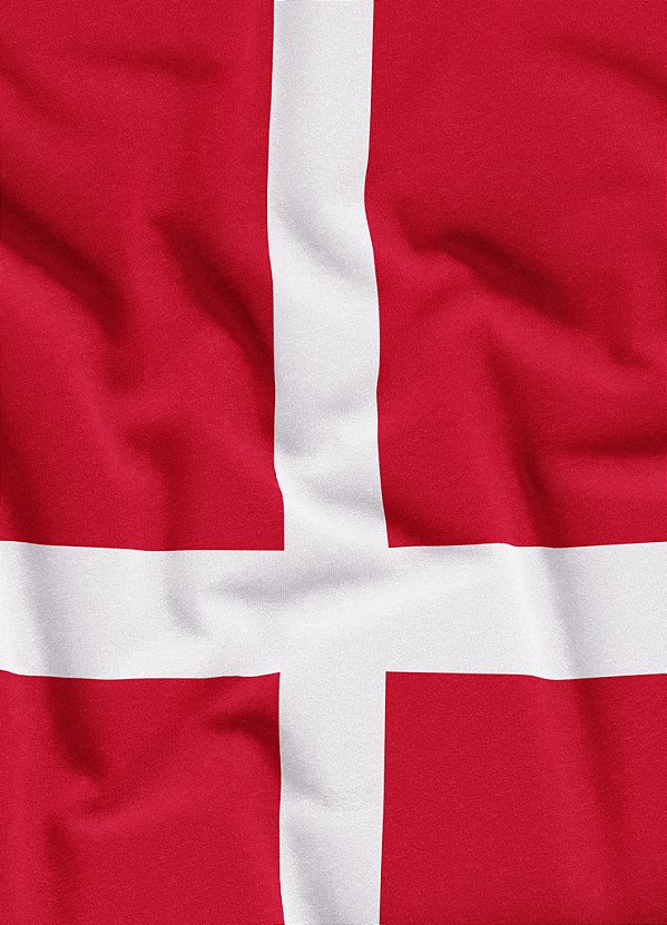 Tecido Veludo Suede Estampa Digital Bandeira da Dinamarca 1,40m de Largura