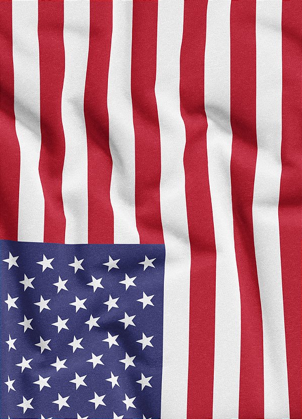 Tecido Veludo Suede Estampa Digital Bandeira dos Estados Unidos 1,40m de Largura