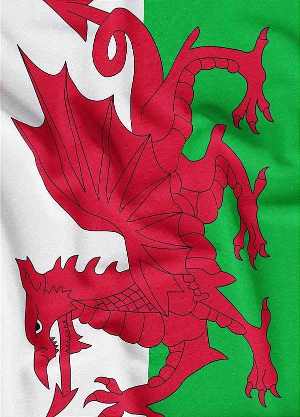 Tecido Veludo Suede Estampa Digital Bandeira do País de Gales 1,40m de Largura