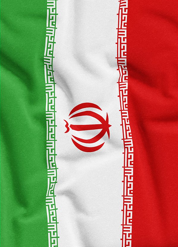 Tecido Veludo Suede Estampa Digital Bandeira do Irã 1,40m de Largura