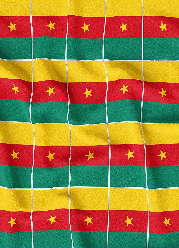 Tecido Veludo Suede Estampa Digital Bandeirinhas de Camarões 1,40m de Largura