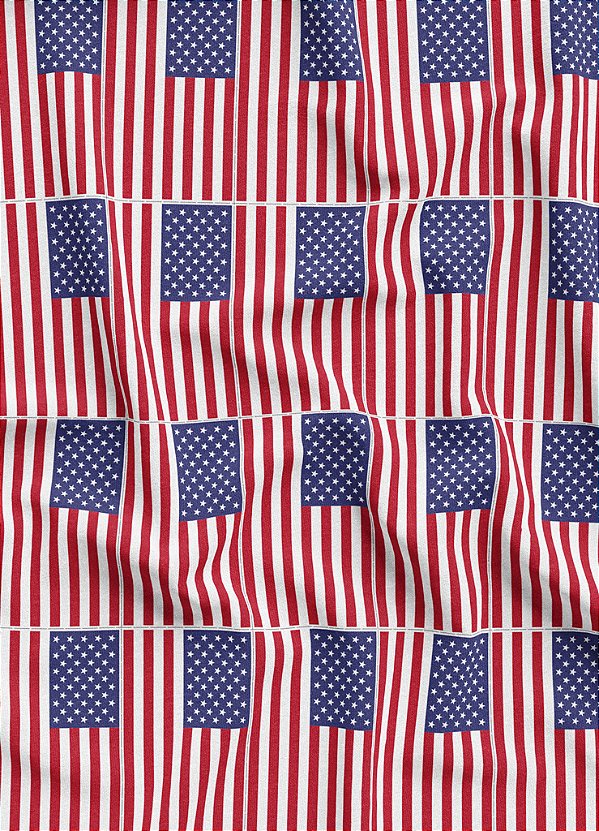 Tecido Veludo Suede Estampa Digital Bandeirinhas dos Estados Unidos 1,40m de Largura