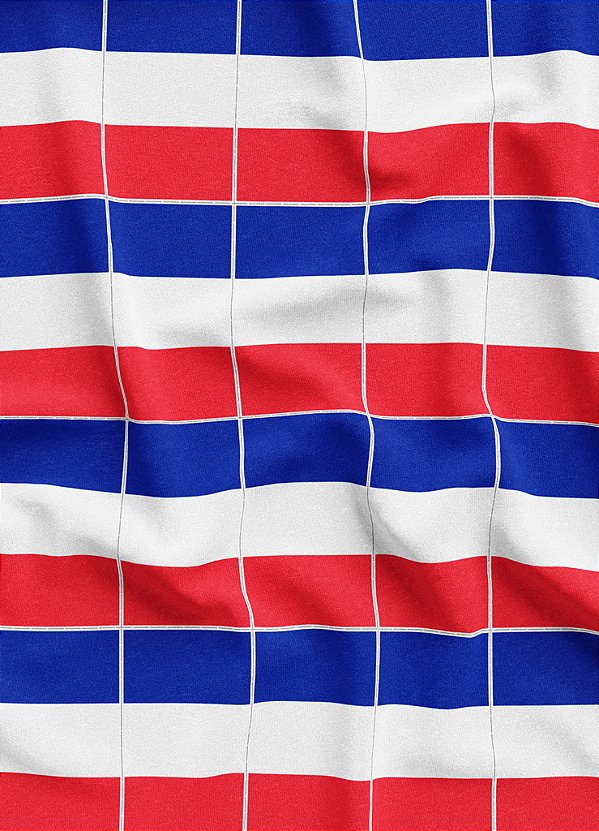Tecido Veludo Suede Estampa Digital Bandeirinhas da França 1,40m de Largura
