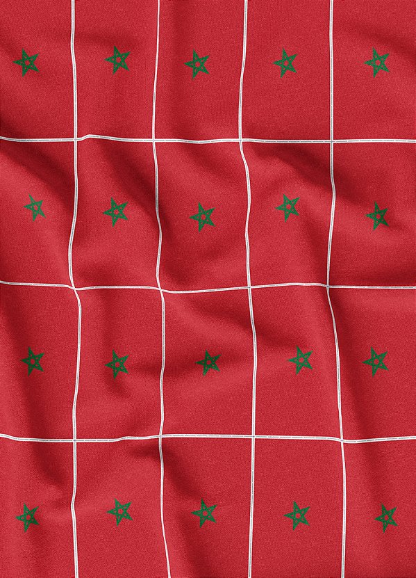 Tecido Veludo Suede Estampa Digital Bandeirinhas do Marrocos 1,40m de Largura