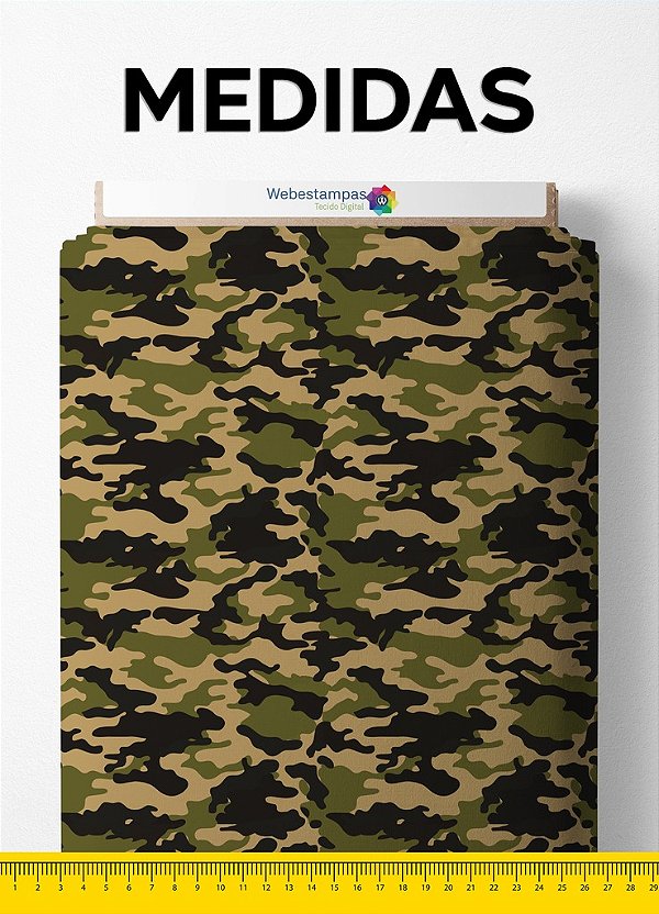 Tecido Tactel Estampa Digital Camuflada Militar 1,55m de Largura
