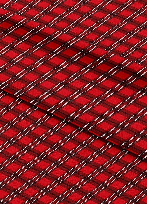 Tecido Tactel Estampa Digital  Xadrez Vermelho Preto e Branco 1,55m de Largura