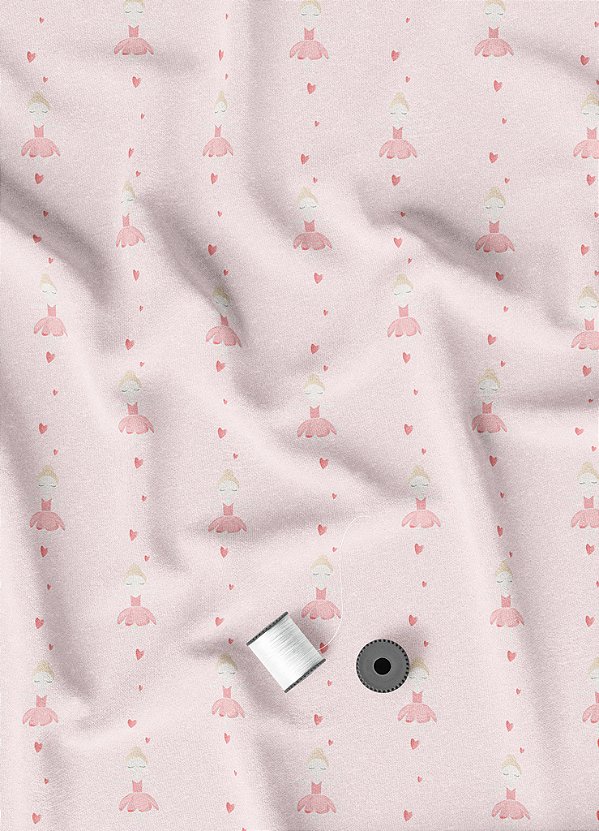 Tecido Tactel Estampa Digital Balé Amor 1,55m de Largura
