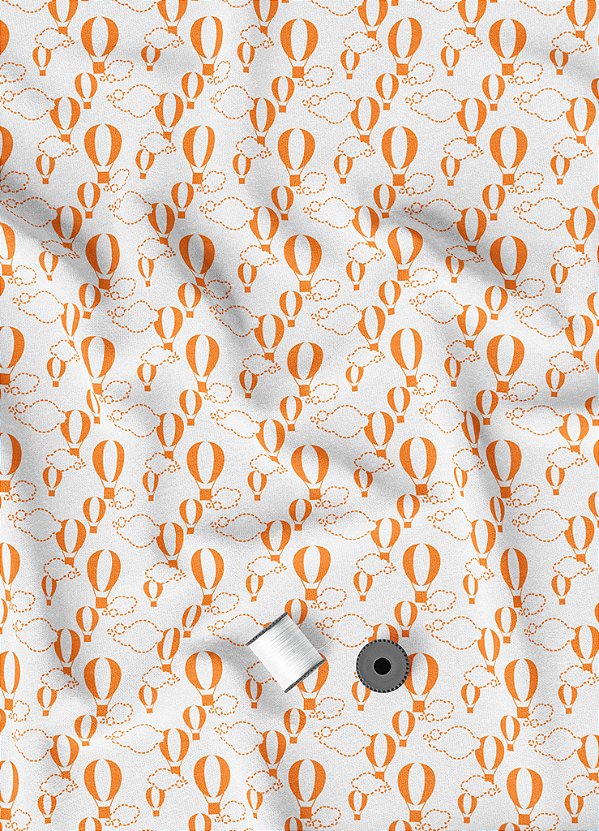 Tecido Tactel Estampa Digital Balão e Nuvem 1,55m de Largura