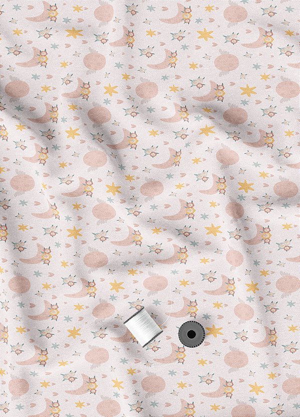 Tecido Tactel Estampa Digital Lua Rosa 1,55m de Largura