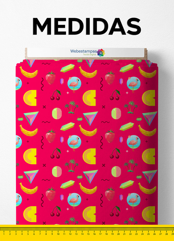 Tecido Tactel Estampa Digital Flamingo Fundo Rosa 1,55m de Largura