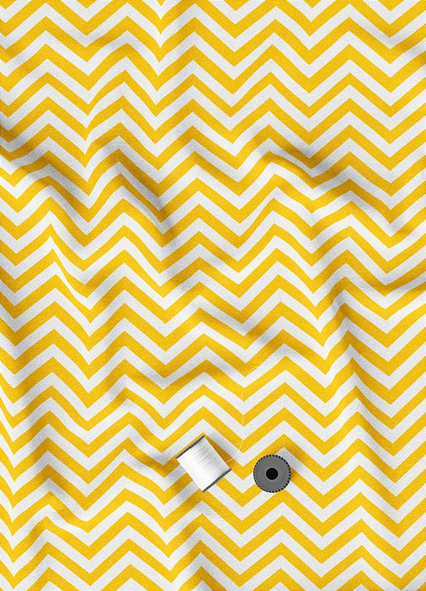 Tecido Tactel Estampa Digital Chevron Amarelo 1,55m de Largura