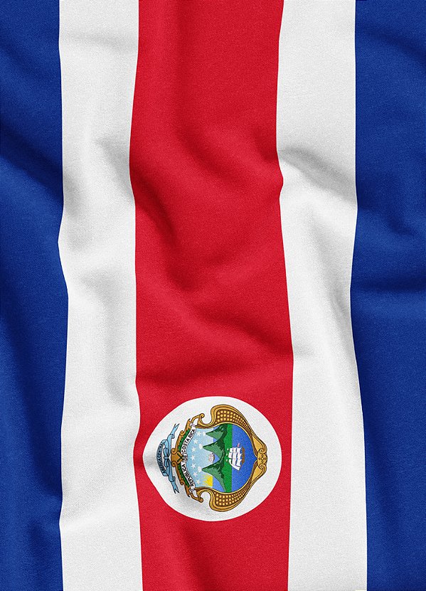 Tecido Tactel Estampa Digital Bandeira da Costa Rica 1,55m de Largura