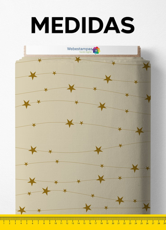 Tecido Microfibra Estampa Digital Estrelas de Natal 1,55 de Largura