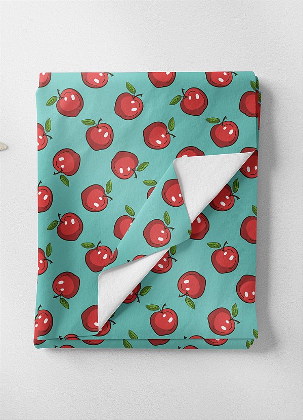 Tecido Microfibra Estampa Digital Maçãs 1,55 de Largura