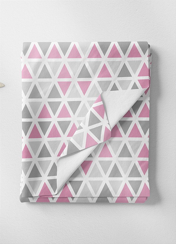 Tecido Microfibra Estampa Digital Triângulos Rosa 1,55 de Largura