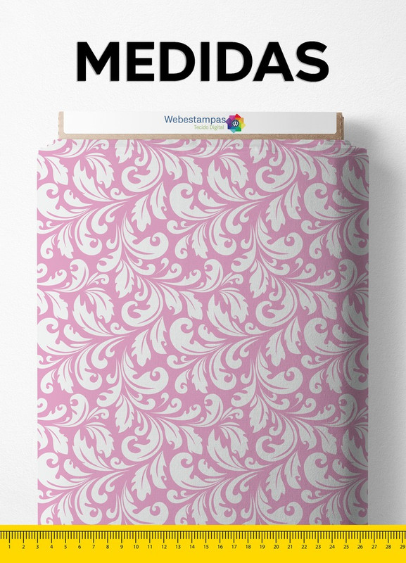 Tecido Helanca Estampa Digital Arabesco Rosa 1,55 de Largura