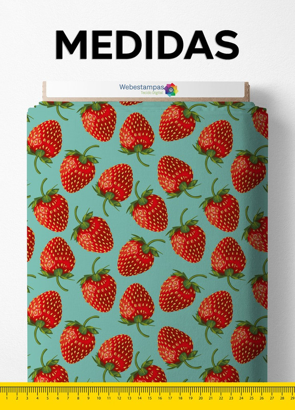 Tecido Oxford Estampa Digital Morangos 1,55 de Largura