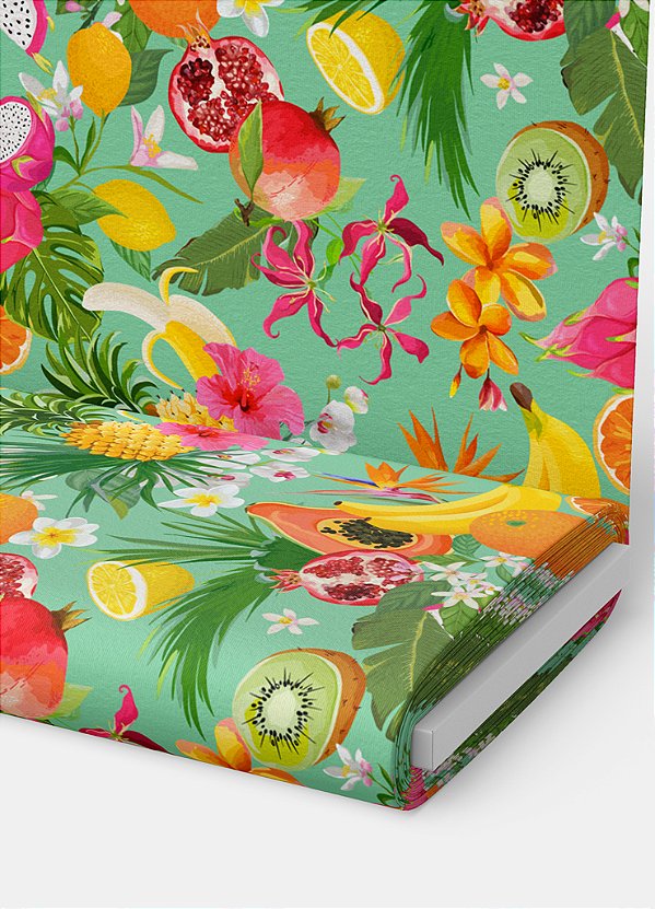 Tecido Veludo Suede Estampa Digital Salada de Frutas 1,40m de Largura