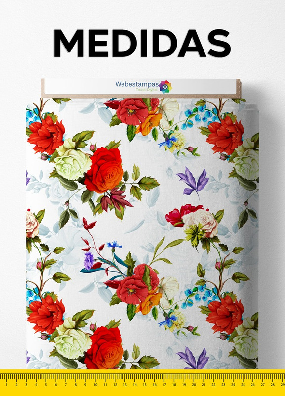 Tecido Microfibra Estampa Digital Floral 20 com 1,55m de Largura