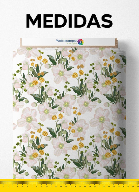 Tecido Microfibra Estampa Digital Floral 33 com 1,55m de Largura