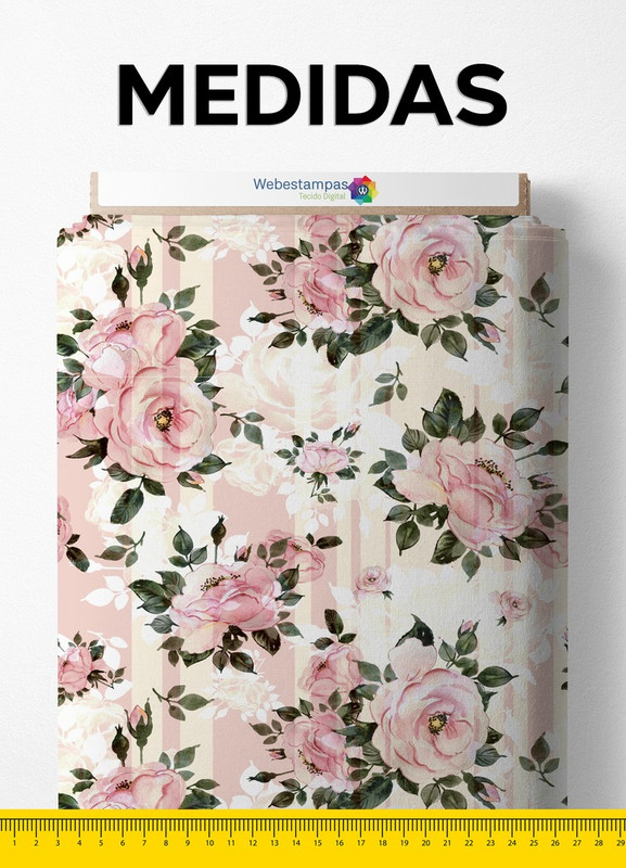 Tecido Microfibra Estampa Digital Floral 79 com 1,55m de Largura