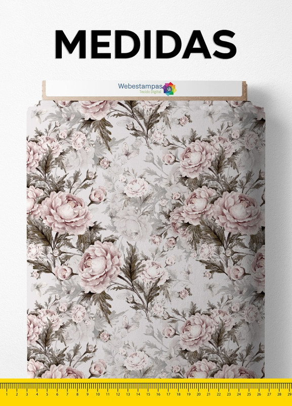 Tecido Microfibra Estampa Digital Floral 84 com 1,55m de Largura