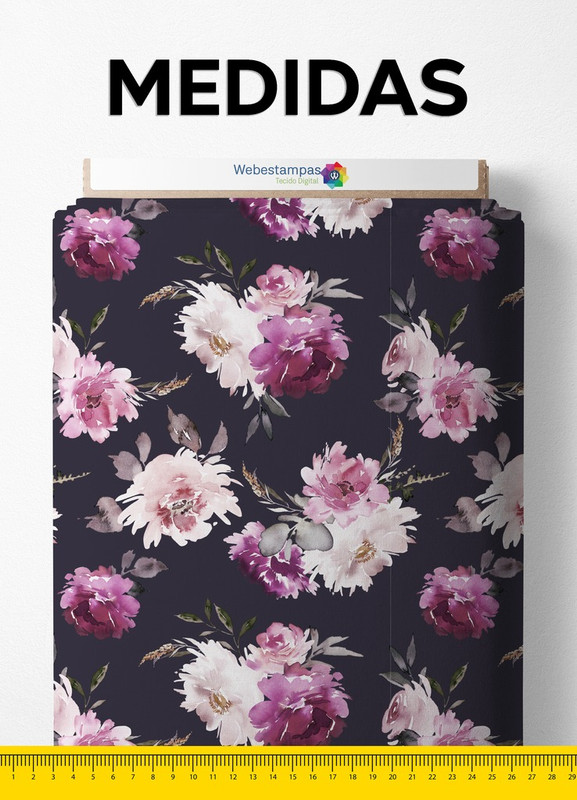 Tecido Microfibra Estampa Digital Floral 95 com 1,55m de Largura