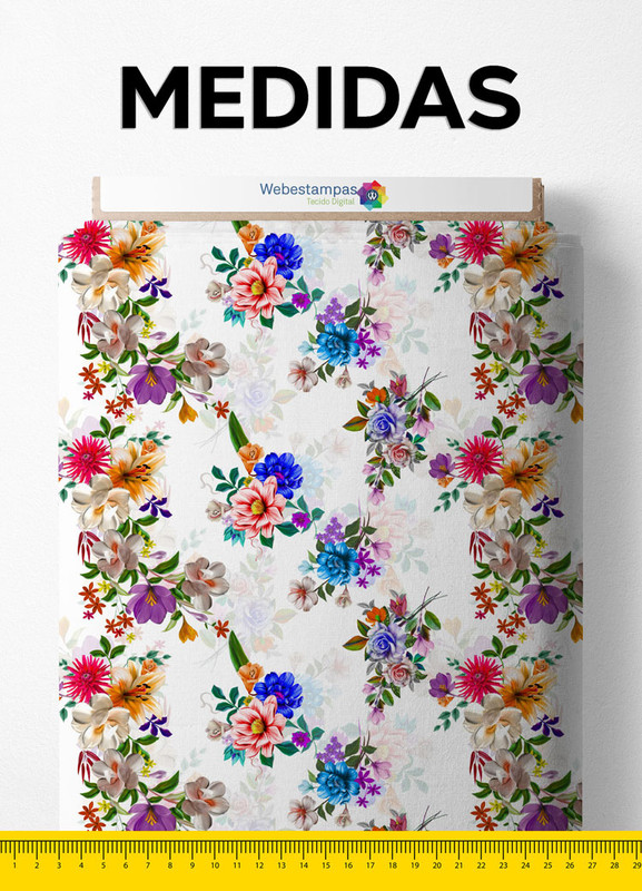 Tecido Microfibra Estampa Digital Floral 97 com 1,55m de Largura