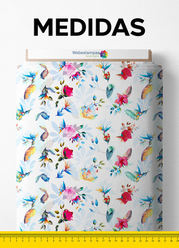Tecido Microfibra Estampa Digital Floral 110 com 1,55m de Largura