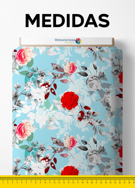 Tecido Microfibra Estampa Digital Floral 112 com 1,55m de Largura