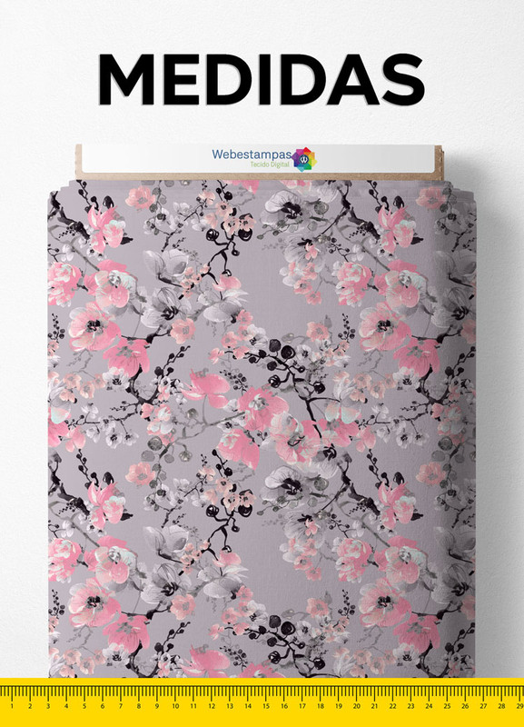 Tecido Microfibra Estampa Digital Floral 140 com 1,55m de Largura