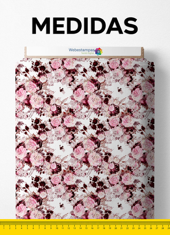 Tecido Microfibra Estampa Digital Floral 148 com 1,55m de Largura