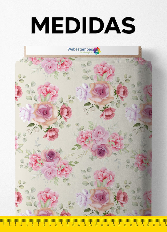 Tecido Microfibra Estampa Digital Floral 159 com 1,55m de Largura