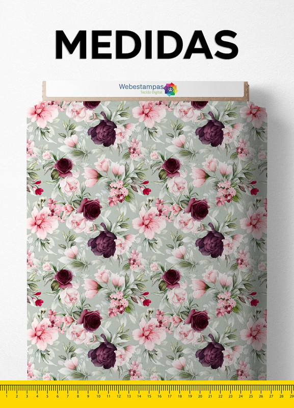 Tecido Microfibra Estampa Digital Floral 173 com 1,55m de Largura