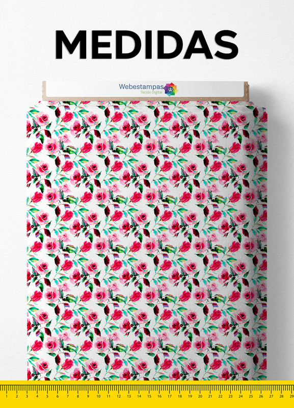 Tecido Microfibra Estampa Digital Floral 174 com 1,55m de Largura