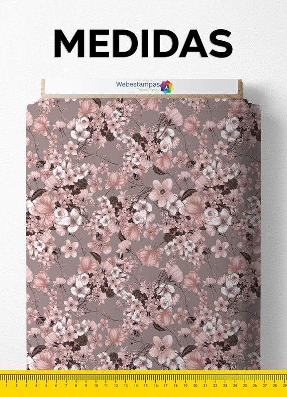 Tecido Microfibra Estampa Digital Floral 193 com 1,55m de Largura