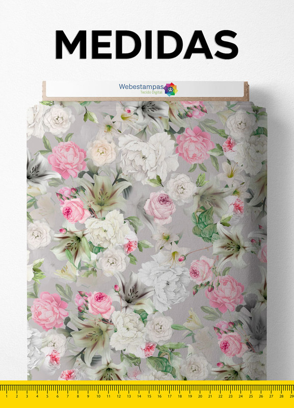 Tecido Microfibra Estampa Digital Floral 195 com 1,55m de Largura