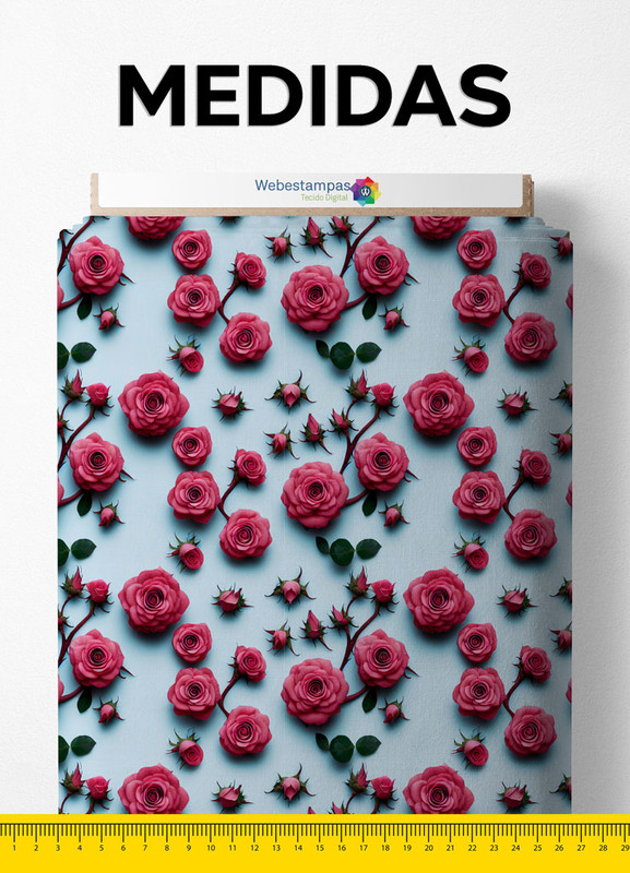 Tecido Microfibra Estampa Digital Floral 204 com 1,55m de Largura