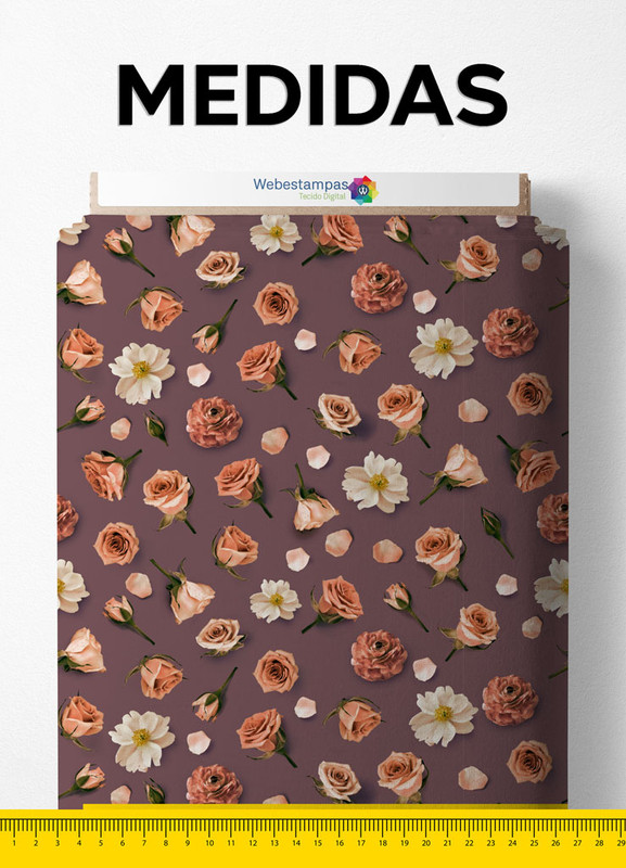 Tecido Microfibra Estampa Digital Floral 222 com 1,55m de Largura