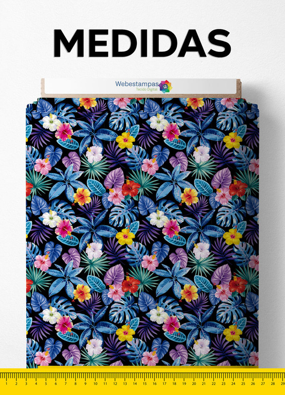 Tecido Microfibra Estampa Digital Floral 223 com 1,55m de Largura