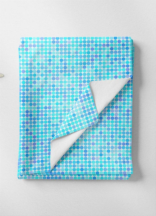 Tecido Microfibra Estampa Digital Bolinhas Azul 1,55m de Largura