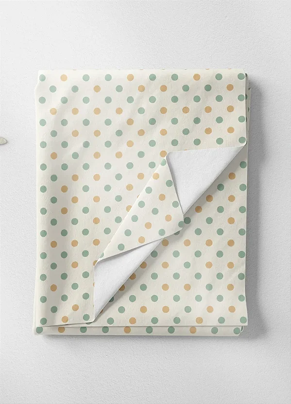 Tecido Microfibra Estampa Digital Bolinhas Coloridas Fundo Palha 1,55m de Largura