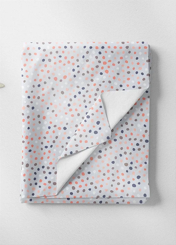 Tecido Microfibra Estampa Digital Bolinhas Coloridas Fundo Azul 1,55m de Largura