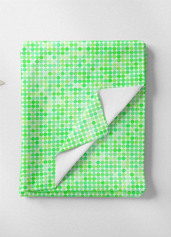 Tecido Microfibra Estampa Digital Bolinhas Verde Neon 1,55m de Largura